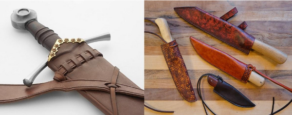 Scabbard (by&nbsp;Soren Niedzella on Wikimedia) vs sheath (by Trougnouf Benoit Brummer on Wikimedia)