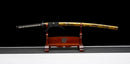Kohaku Katana - — Tamahagane, Black ito over white rayskin, Gold/black speckled saya, black sageo