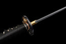 Kohaku Katana - — Tamahagane, Black ito over white rayskin, Gold/black speckled saya, black sageo