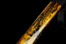 Kohaku Katana - — Tamahagane, Black ito over white rayskin, Gold/black speckled saya, black sageo