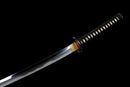 Kohaku Katana - — Tamahagane, Black ito over white rayskin, Gold/black speckled saya, black sageo