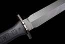 Carbon Viper Short Sword — high-carbon steel, Black patterned handle, black carbon fiber sheath