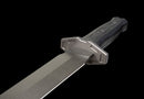 Carbon Viper Short Sword — high-carbon steel, Black patterned handle, black carbon fiber sheath