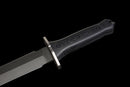 Carbon Viper Short Sword — high-carbon steel, Black patterned handle, black carbon fiber sheath