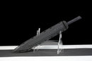 Champion Chopper Tactical Sword — Ceramic Edition — Black ergonomic grip, orange ring, black tactical, carbon fiber pattern