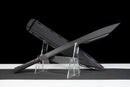 Champion Chopper Tactical Sword — Ceramic Edition — Black ergonomic grip, orange ring, black tactical, carbon fiber pattern