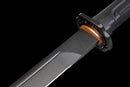 Champion Chopper Tactical Sword — Ceramic Edition — Black ergonomic grip, orange ring, black tactical, carbon fiber pattern