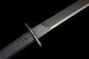 Phantom Tachi Long Tactical Sword — high-carbon steel, Black textured handle, black molded sheath, modular holes, belt clip