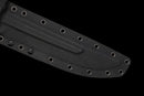 Stealth Hawk Short Sword — Titanium Edition — black textured grip, gold collar, black molded sheath with clip