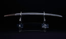 Antique Japanese Katana with Seated Sages Iron Tsuba and Suguha Hamon, Mumei, Edo Period