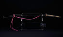 Antique Japanese Katana with Seated Sages Iron Tsuba and Suguha Hamon, Mumei, Edo Period