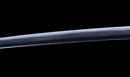 Antique Japanese Katana with Black Lacquer Koshirae and Feather-Motif Iron Tsuba signed Chikushi Tadamasa - Hozon