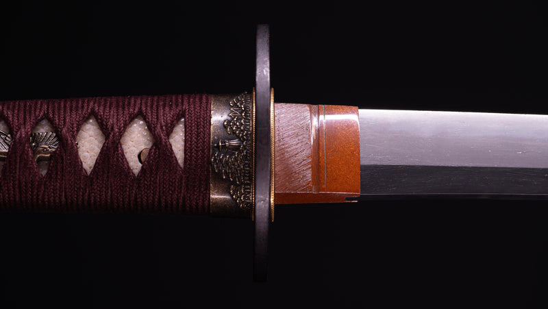 Antique Japanese Katana Sword with Kuruma-sukashi Tsuba