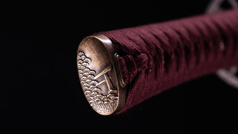 Antique Japanese Katana Sword with Kuruma-sukashi Tsuba