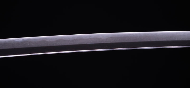 Antique Japanese Katana Sword with Iron Tsuba and Black Lacquet Mountings