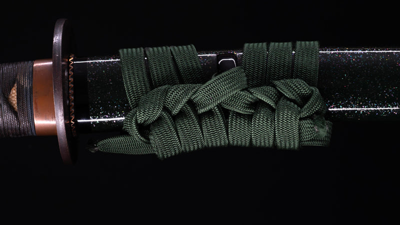 Antique Japanese Katana Sword signed Seki-ju Kaneyoshi with Beautiful Green Saya.