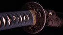 Antique Japanese Katana Sword with Iron Tsuba and Black Lacquet Mountings