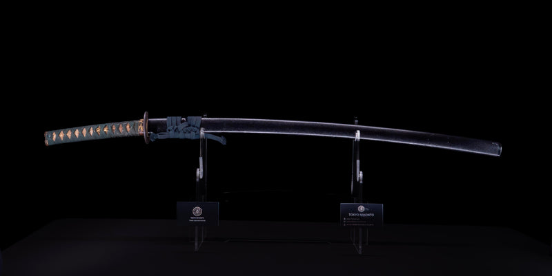 Antique Japanese Katana Sword with Red lacquered Groove