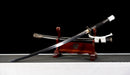 Shirōkami Katana - — T10 Steel, Black ito handle, white kashira; black saya, white sageo, silver kojiri