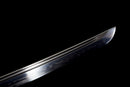 Shirōkami Katana - — T10 Steel, Black ito handle, white kashira; black saya, white sageo, silver kojiri