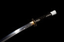 Shirōkami Katana - — T10 Steel, Black ito handle, white kashira; black saya, white sageo, silver kojiri
