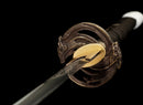 Shirōkami Katana - — T10 Steel, Black ito handle, white kashira; black saya, white sageo, silver kojiri
