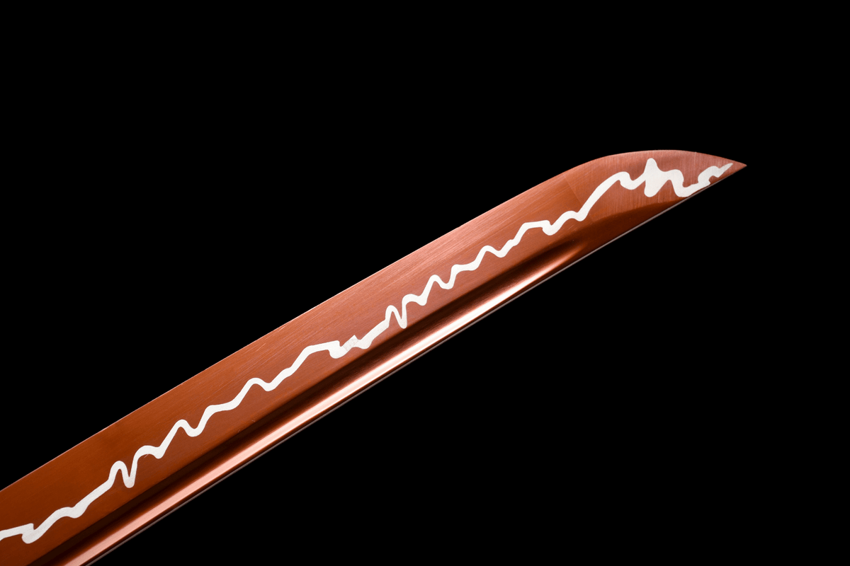【訳あり】ROME SDS KATANA オレンジ ビンディング Orange Katana | 1045 Carbon Steel Katana with Golden Blade and