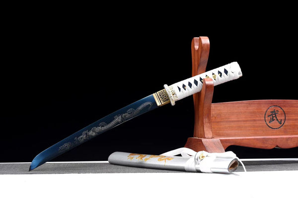 SV Mini Katana Samurai Sword Tanto Japanese Little Samurai Short Sword  Printed 1045 Medium Carbon Steel Full Tang Hand Forged Sharp 16.53 inches  in Dubai - UAE